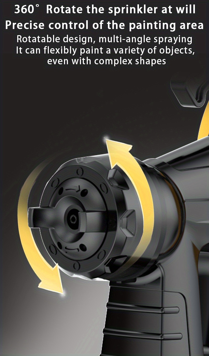 2025 Nieuw Model Verfspuitpistool - Accu-aangedreven Hogedrukspuit met Makkelijk Schoonmaaksysteem, voor Binnen- en Buitenmuren & Houten Oppervlakken, DIY Verfproject (Accu-aangedreven, Geen Compressor Nodig) - Kerstcadeau