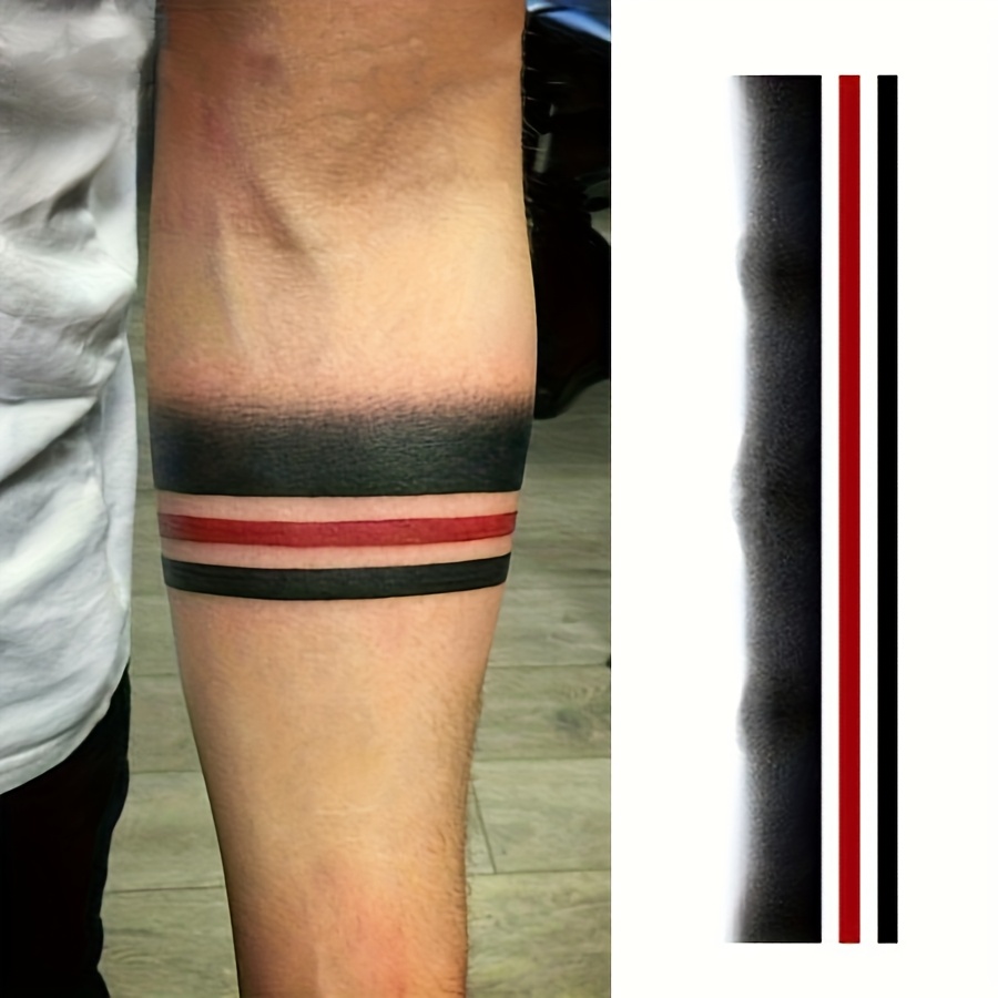 Tattoo Temporary Tattoo Band Suitable For Men & - Cold-blooded Style Anime Cosplay Stickers, Realistic Tattoo Bracelets For Halloween Costumes, Themed Parties, Instant Arm Bracelet Designs