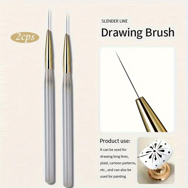 TEMU 2 Rotuladores de Línea para Uñas Artísticas Profesionales - Rotulador Individual con Punta , de Cobre Dorado, Ideal para Pedicuras, Diseños