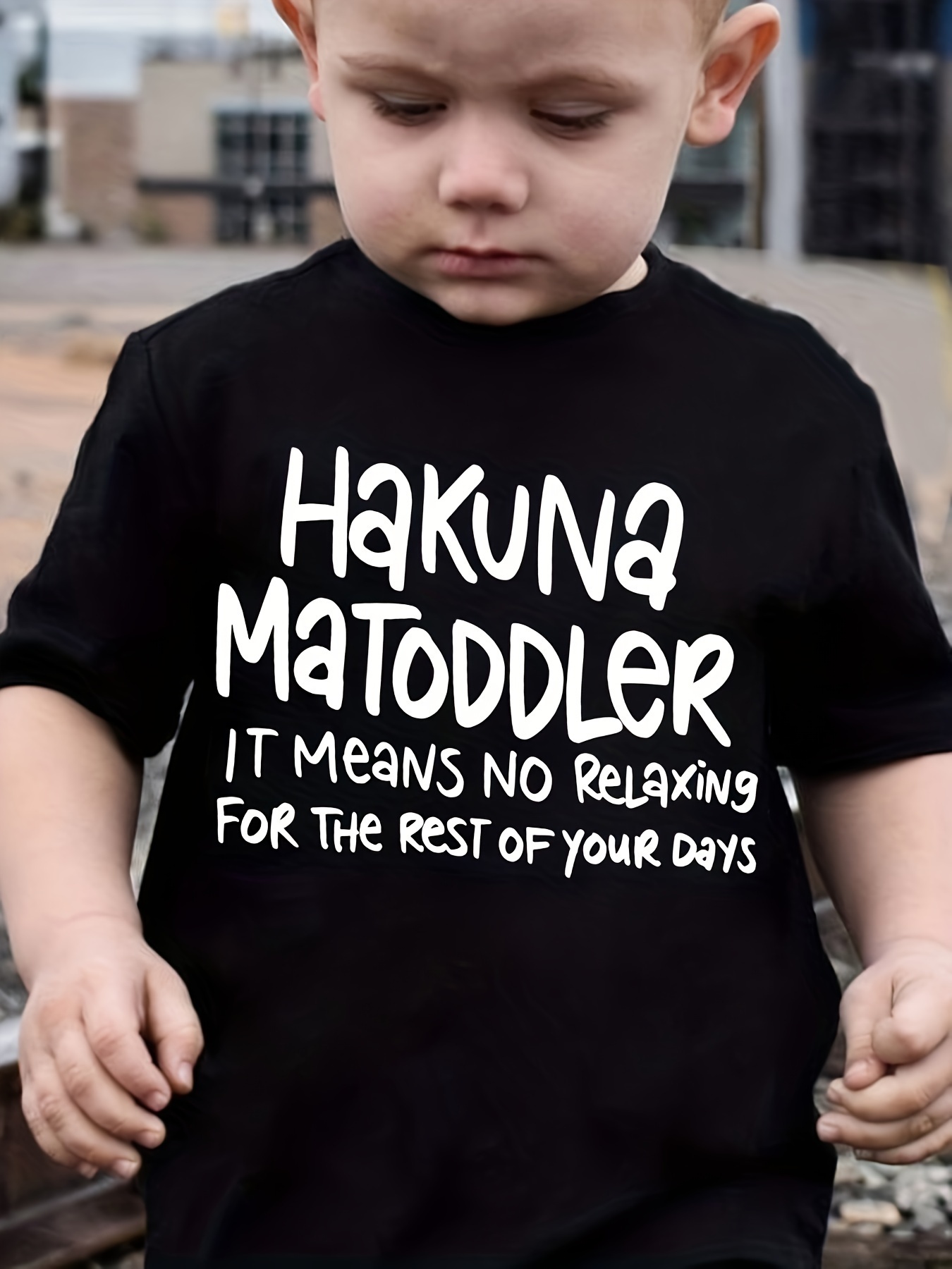 Child Funny Toddler Tees Boys' Funny Toddler Matoddler Black Tee - Main Image