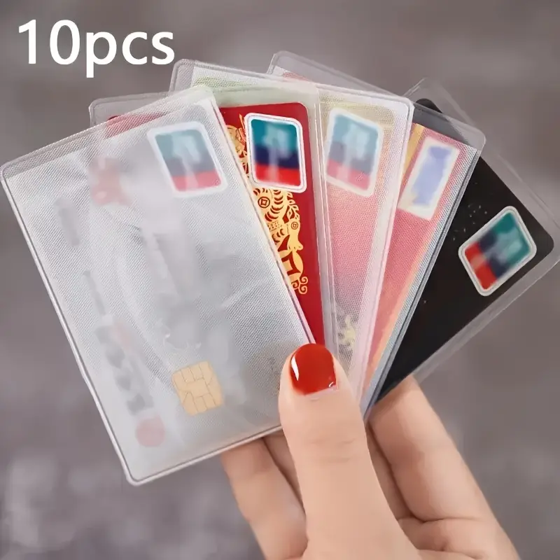 credit card sleeves clear plastic 1pcs Waterproof Transparent Cover Women Men Student Bus Card Holder Case Business Cards Bank ID Card Sleeve Protect Whether youre storing a Medicare card 10pcs matte clear anti magnetic