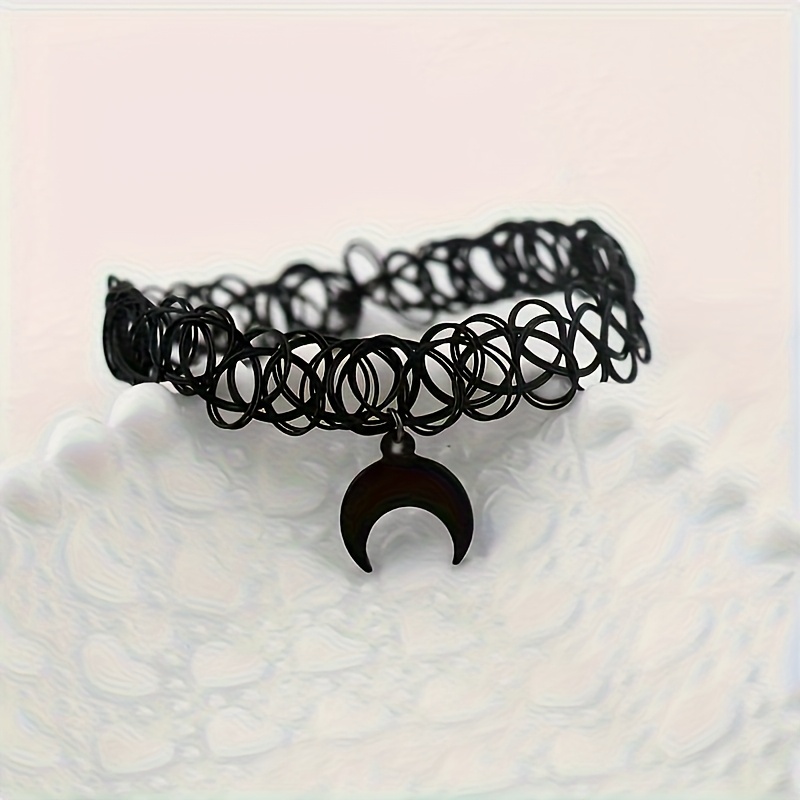 TEMU 1pc Collier court pour femme, style gothique, facile et polyvalent, noire enlacée, punk, tendance, adapté à de fête quotidienne des femmes