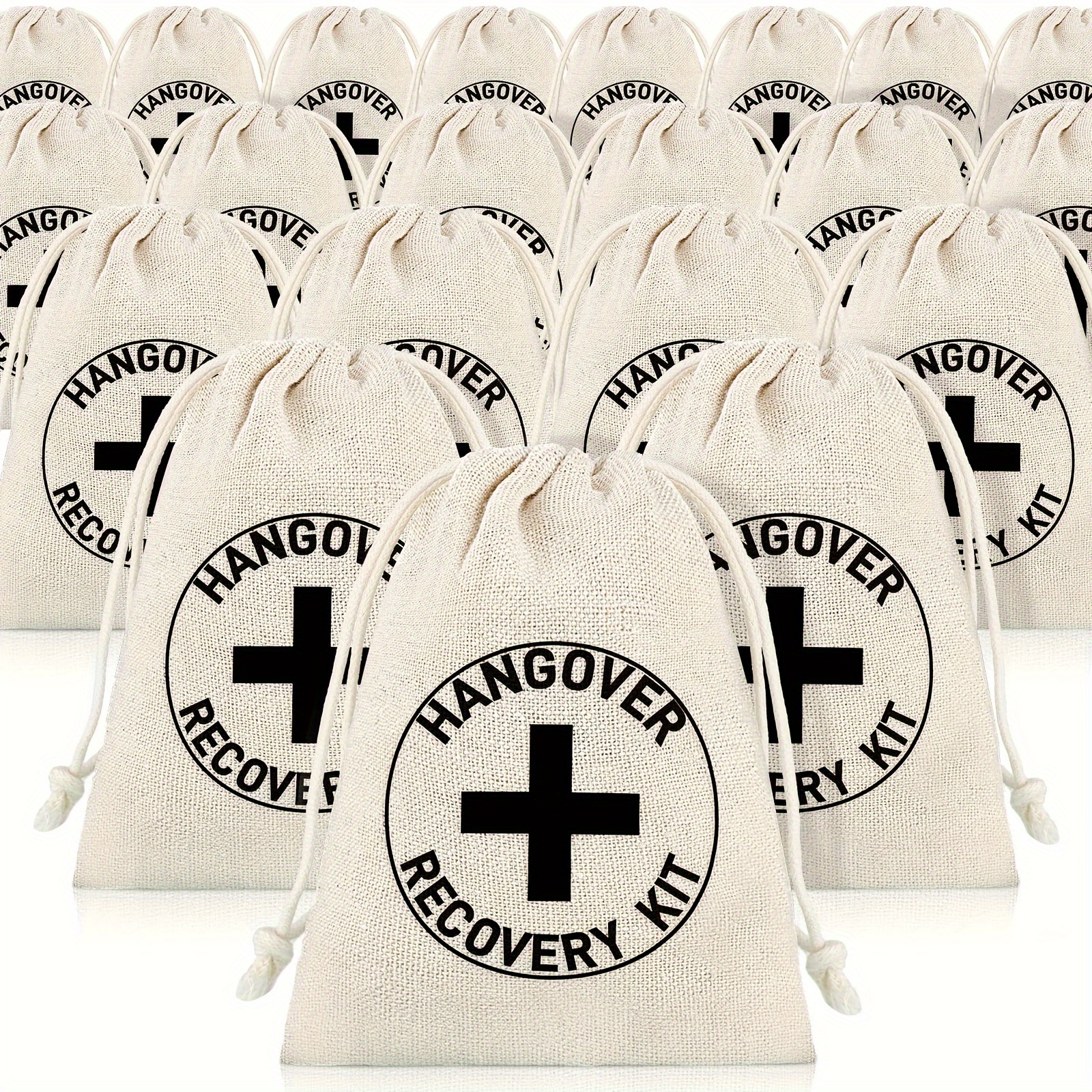 

15-piece Hangover Recovery Bags With Drawstring - Perfect For Bachelor & Bachelorette Parties, Bridal Showers, And Wedding Favors