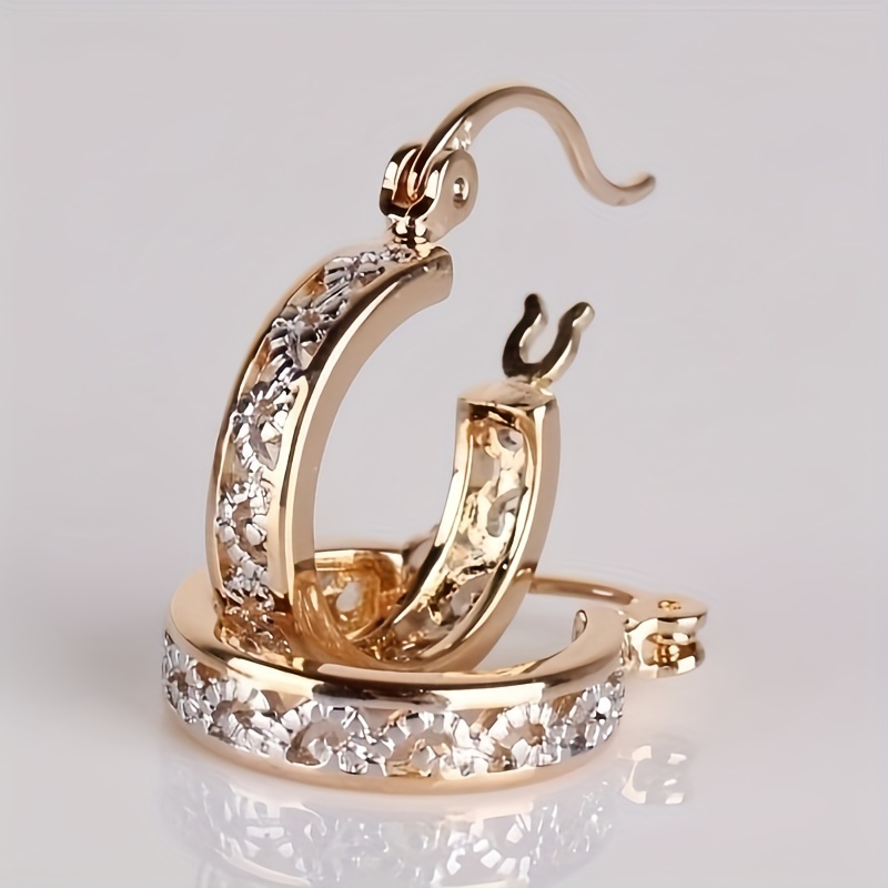 TEMU Party - Ready Elegant Hollow Hoop Dangle Earrings: Add A Touch Of