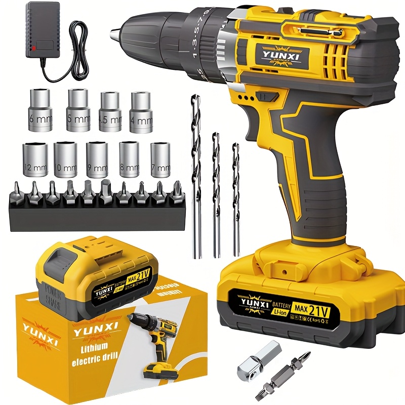 2025 Accu Lithium-Ion Klopboormachine & Schroevendraaier Set met Werklicht