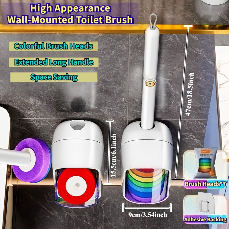2026 -mounted Toilet Brush Set, Featuring A Toilet Brush With A Long Handle And Holder, Designed For Efficient Bathroom Cleaning While Space