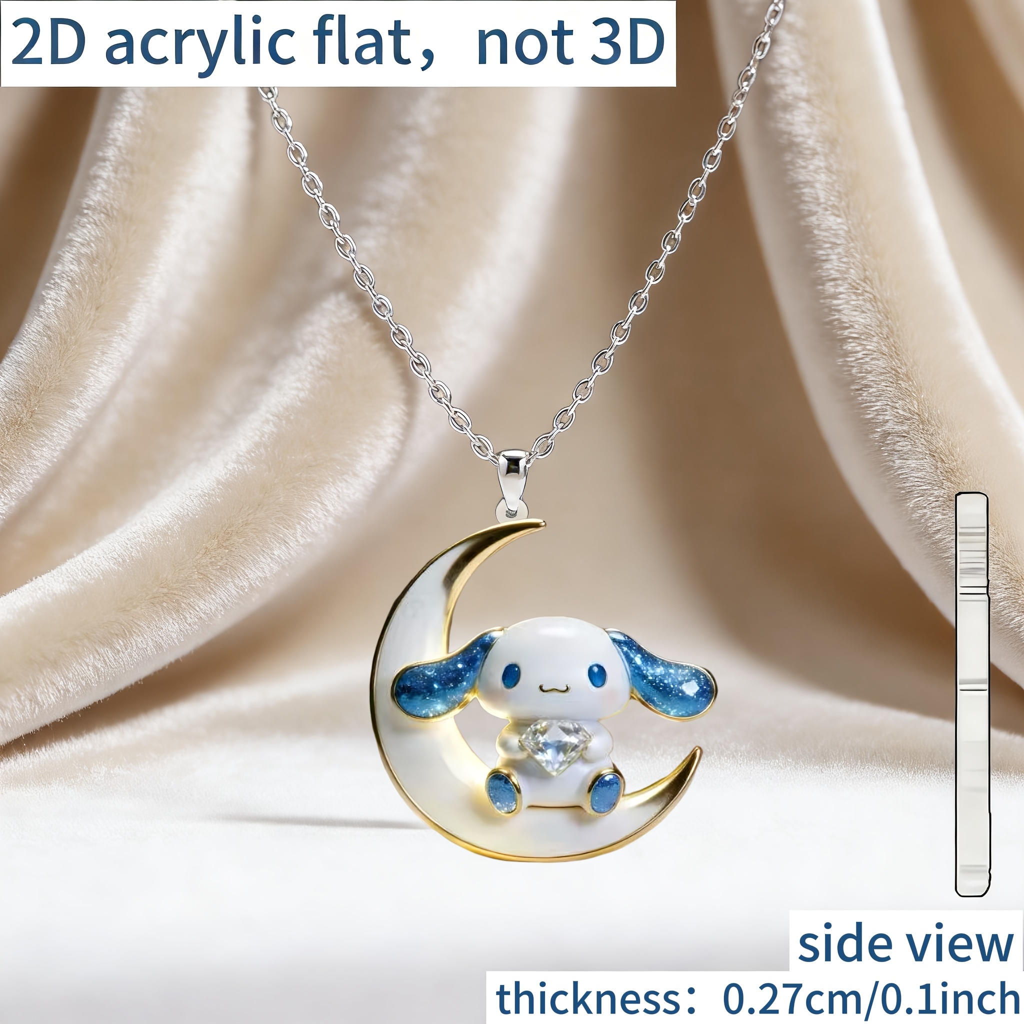 Cinnamon Dog Pattern Acrylic Pendant Necklace, Gift Idea