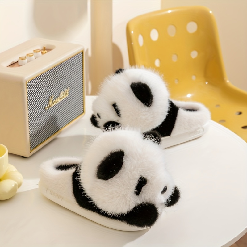 Dx5297 Cute Panda Slippers Women's Autumn Casual Student Indoor Plush Warm Slippers, Women Shoes