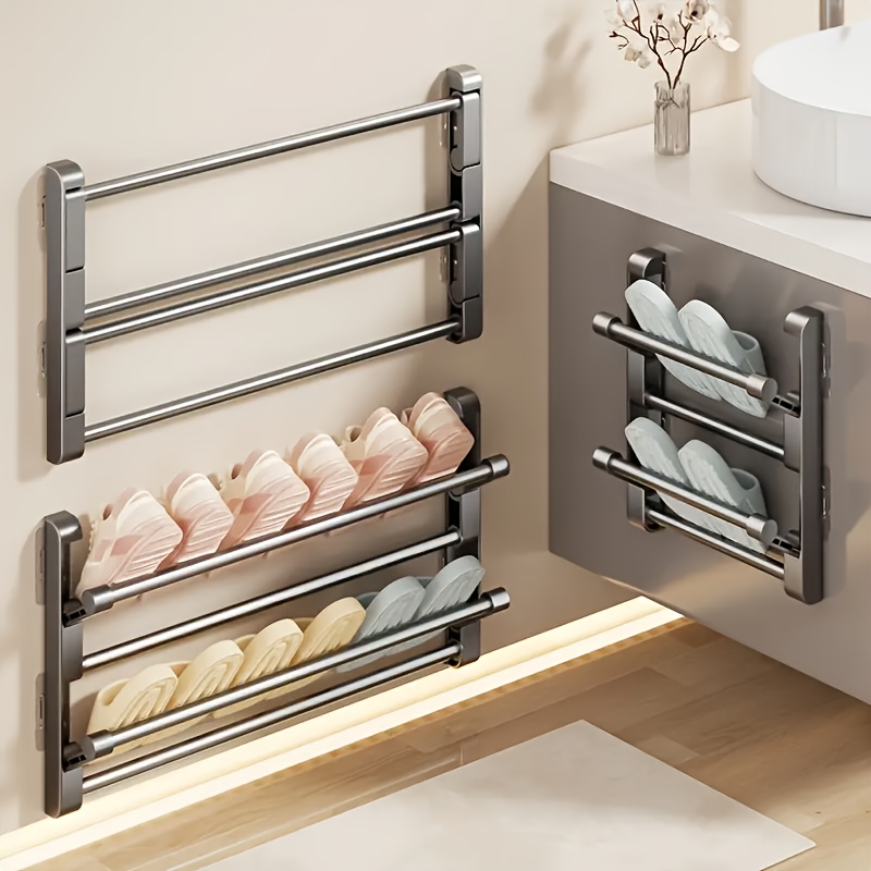 two tier wall mounted shoe rack wall mounted shoe rack behind bathroom bedroom   to access   wall mounted shoe rack with   tabs household shoe organizer