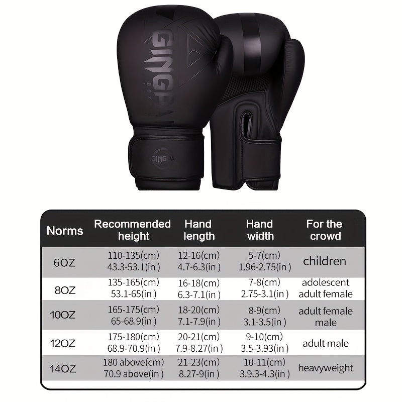 GINGPAI Professional Adult Boxing Gloves for Men and Women, Thai Boxing, Kickboxing, Martial Arts, Durable Gloves for Combat Sports, 6oz 8oz 10oz 12oz 14oz