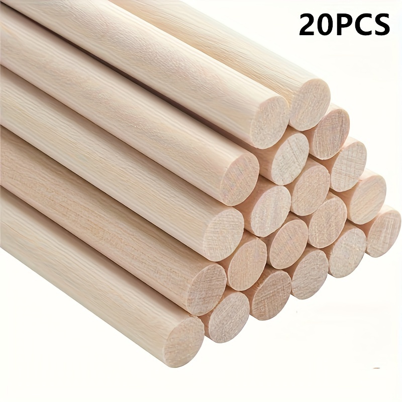 

20pcs 19.7" Natural Bamboo Dowel Rods - Precut Hardwood Craft Sticks For Diy Projects & Tiered Cake Decorating