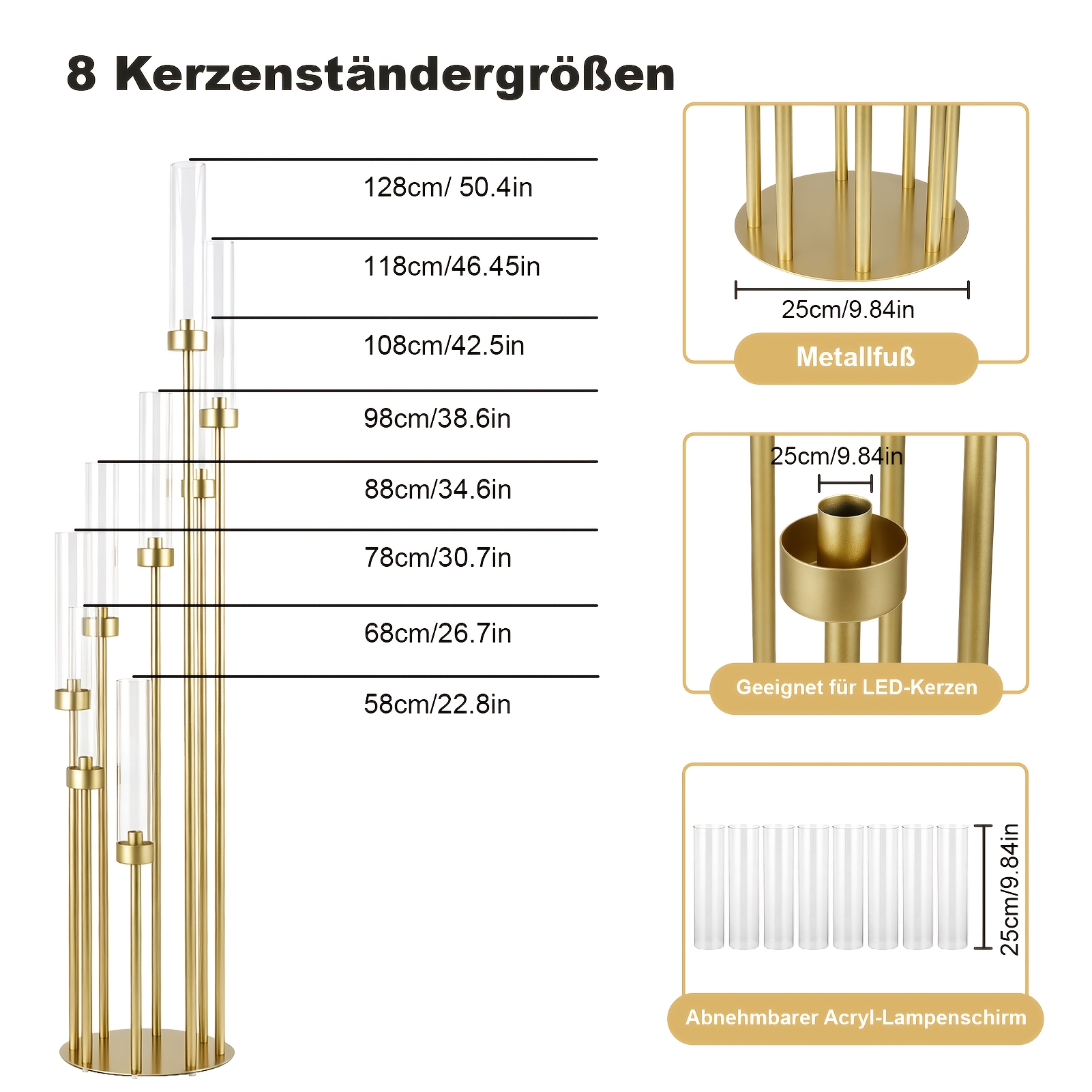 Image of Luxury Candlestick Holder, Branched Multi-candle Holder, Table Decoration For Weddings, Banquets, And Festive Gatherings, For Use With Led Electronic Candles
