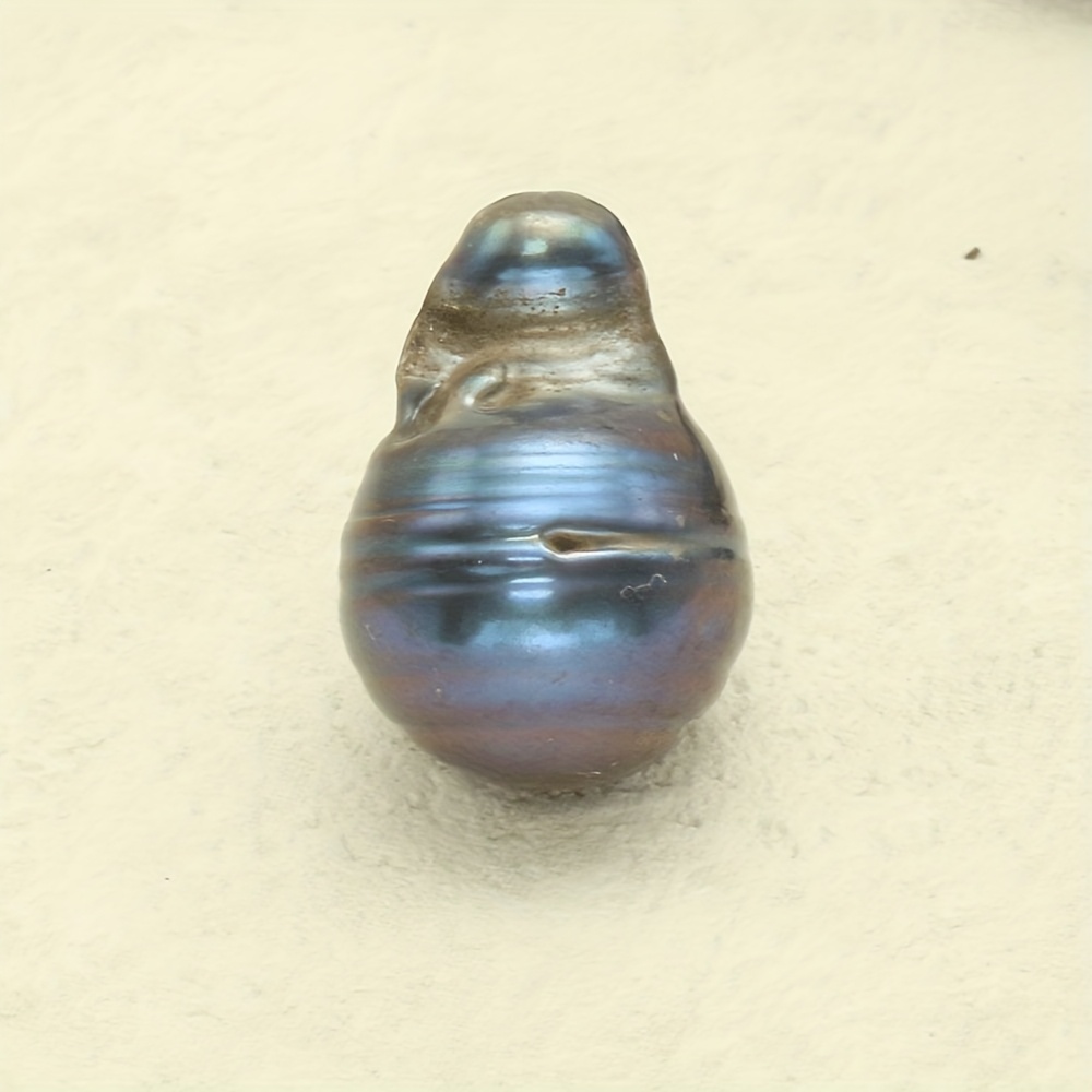 Image of Freshwater With Hole Drilled For - Irregular Shape Black Blue Green Freshwater Pearls For Making, Vintage Vintage Beads For Pendants, Earrings, Necklace & Charms