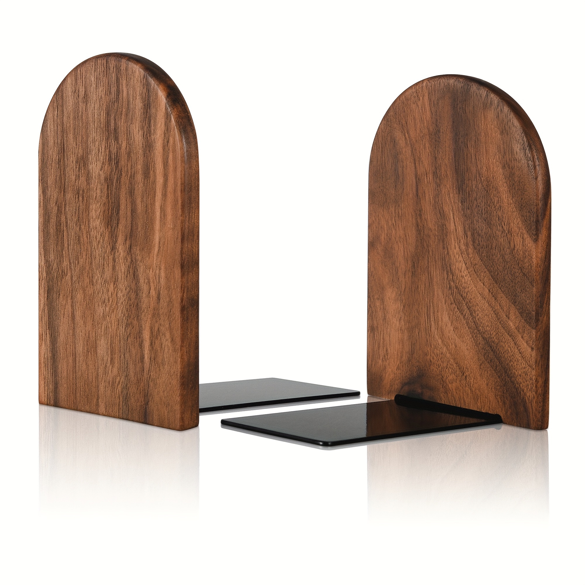 

Book End Black Walnut Wood Bookends Heavy Duty Book Stand