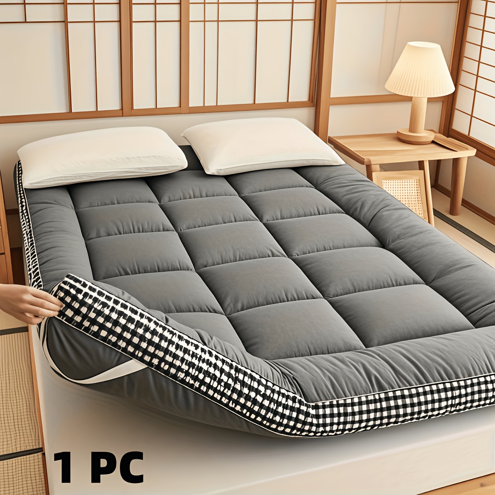 TEMU 【期間限定】アップグレードされた高級薄型マットレス - ソフトで通気性の良い、柔らかいポリエステル生地を詰め込みました。非防水仕様でオール使用可能、お手入れ簡単。寝室、アパート、客室に最適。