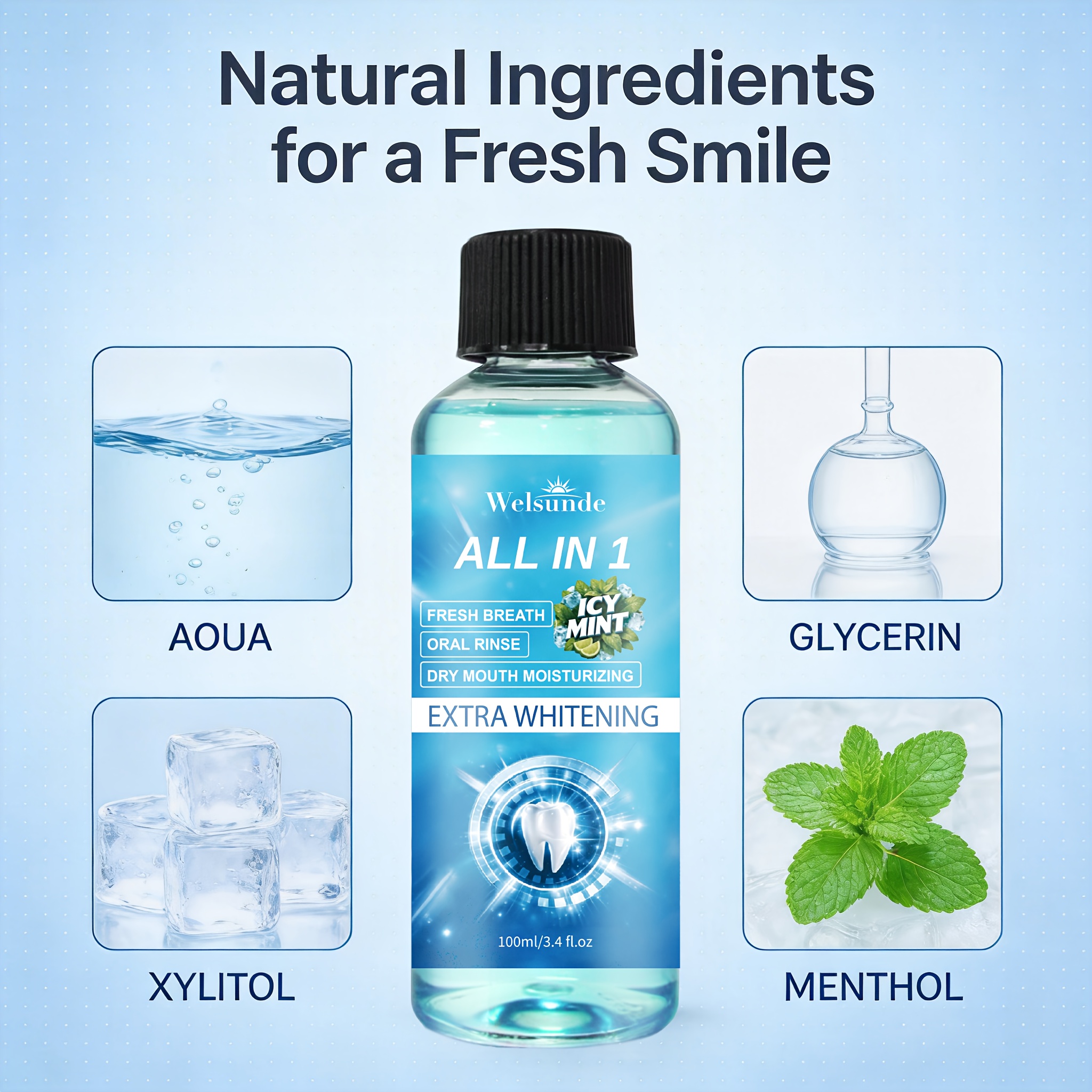 Dry Mouth Moisturizing Cool Mint Mouthwash
