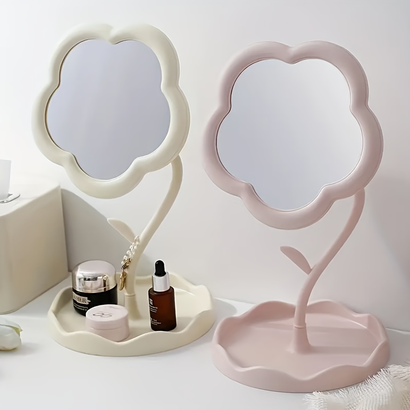 

Fashion Floral Makeup Mirror For Women - Ideal For Dressing Tables And , Made From Plastic Material.