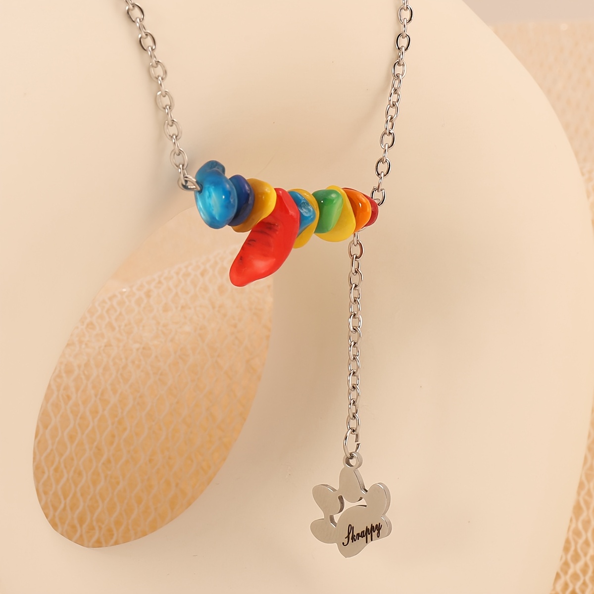 Personalized Women's Paw Print Necklace, Customizable Bohemian Gift