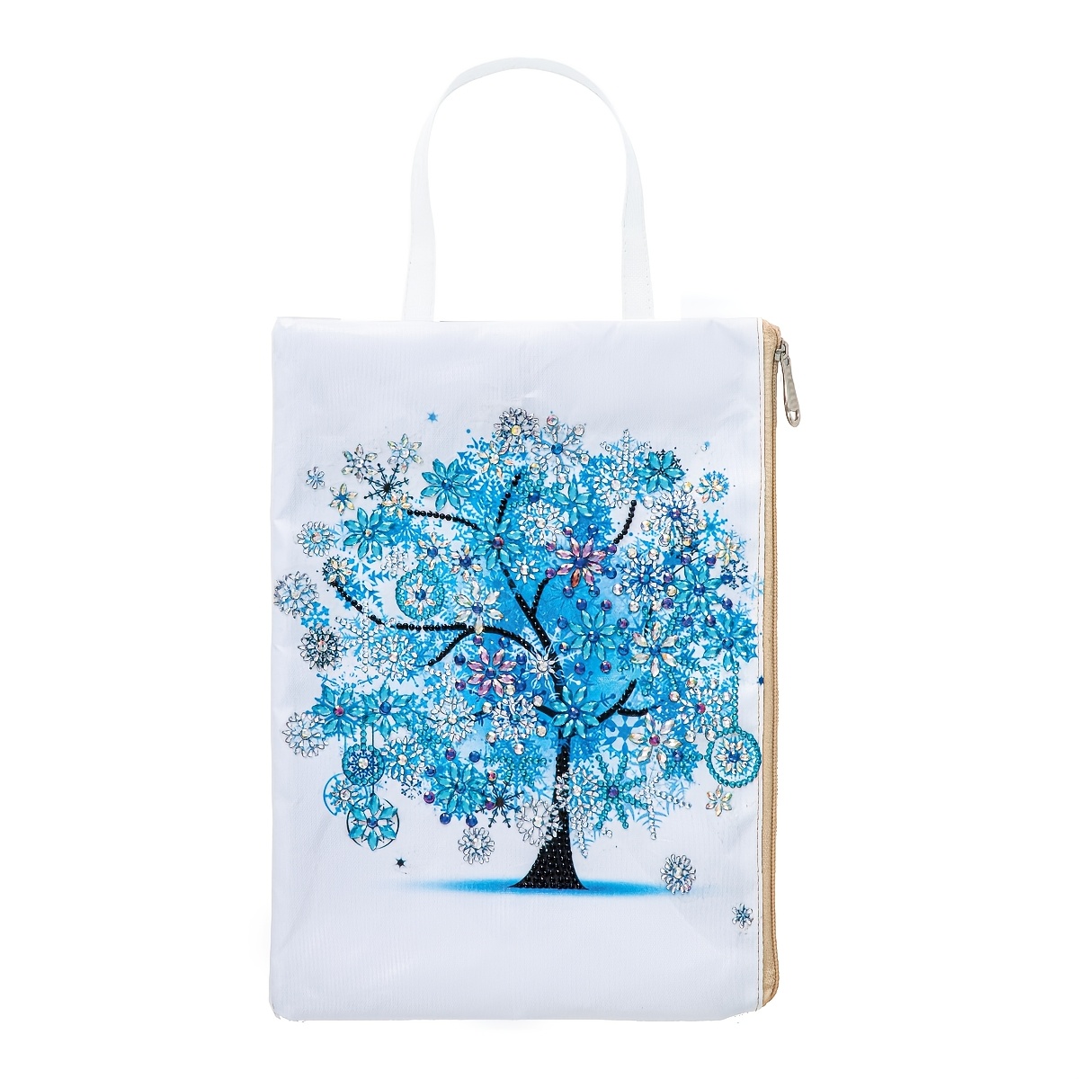 Image of 5d Diamond Painting Handbag Set Flower Shopping Storage Handbag With Handle Special Shape Crystal Gemstone Canvas Bag Women's Home Organizer Craft