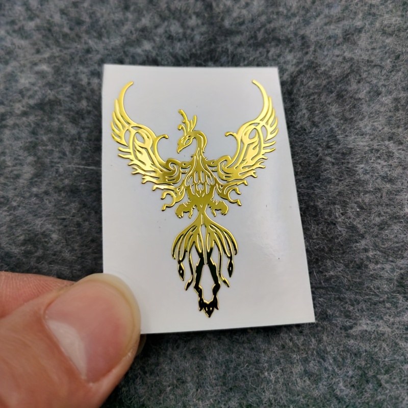 1pc Fire Phoenix Pattern Symbol Metal Sticker Mobile Phone Sticker Mobile Phone Laptop , Make Phone With Unique Phoenix Mobile Phone Stickers!