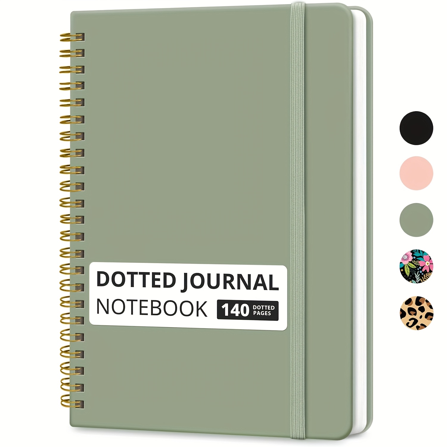 Polka Dot Spiral Notebook, Unisex 140 Pages Journal For And Note-taking, Writing Journal A5 (6 X 8 Inches) - Green