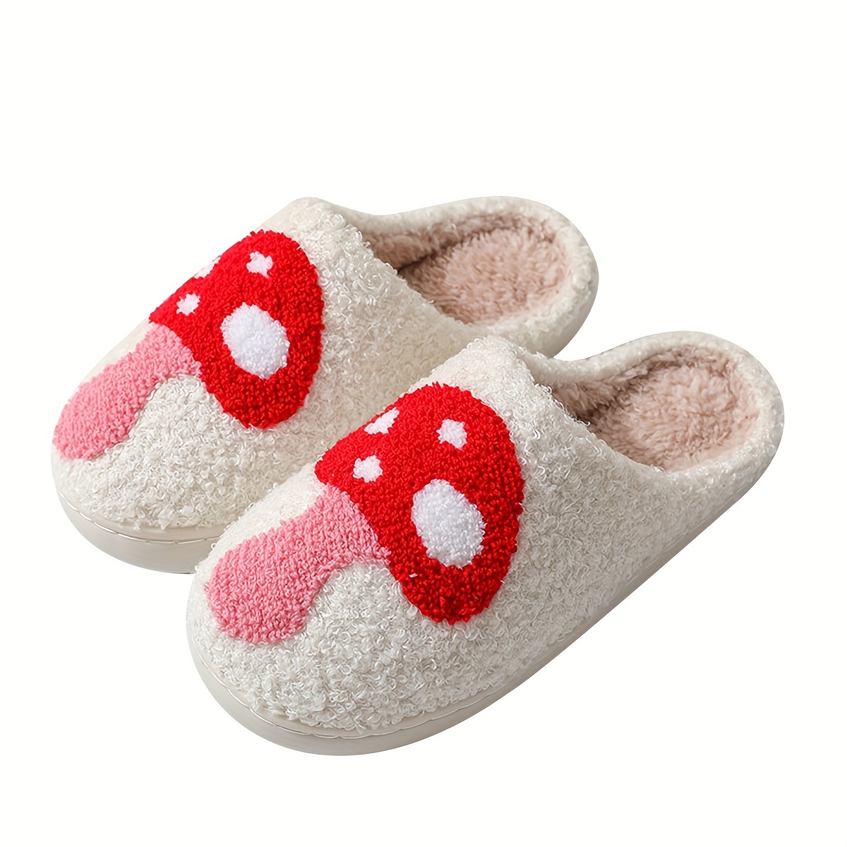 

Women's Trendy Printed Slippers, Casual Slip On Plush Lined Shoes, Comfortable Indoor Home Slippers