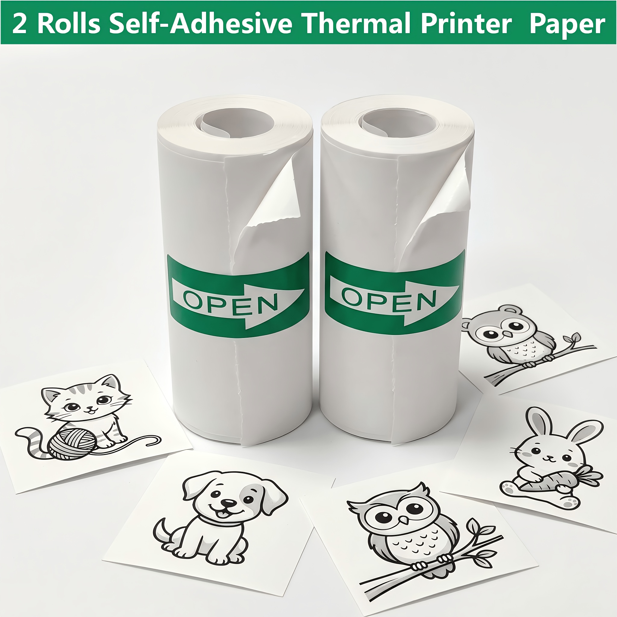TEMU Self-adhesive Mini Thermal Printer Paper 57x25mm, Universal Thermal Sticker Labels Fit Most Pocket Printers And Instant Cameras