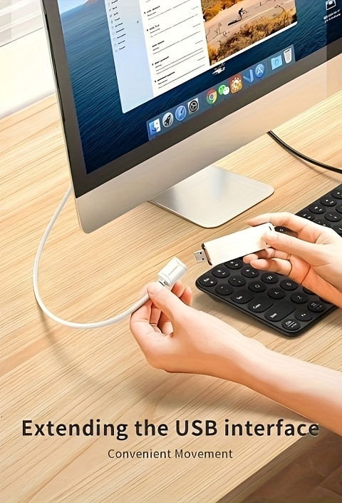 CHOSEAL USB 2.0 Extension Cable - High-Speed Male to Female Data Cable for TV, Laptop, PC, Keyboard - Durable PVC, Stable Transmission, Smooth Connection, 50-80W Output Power, 36V Max Voltage, Data Transfer Cable | Sleek Cable Design | Durable PVC Cable