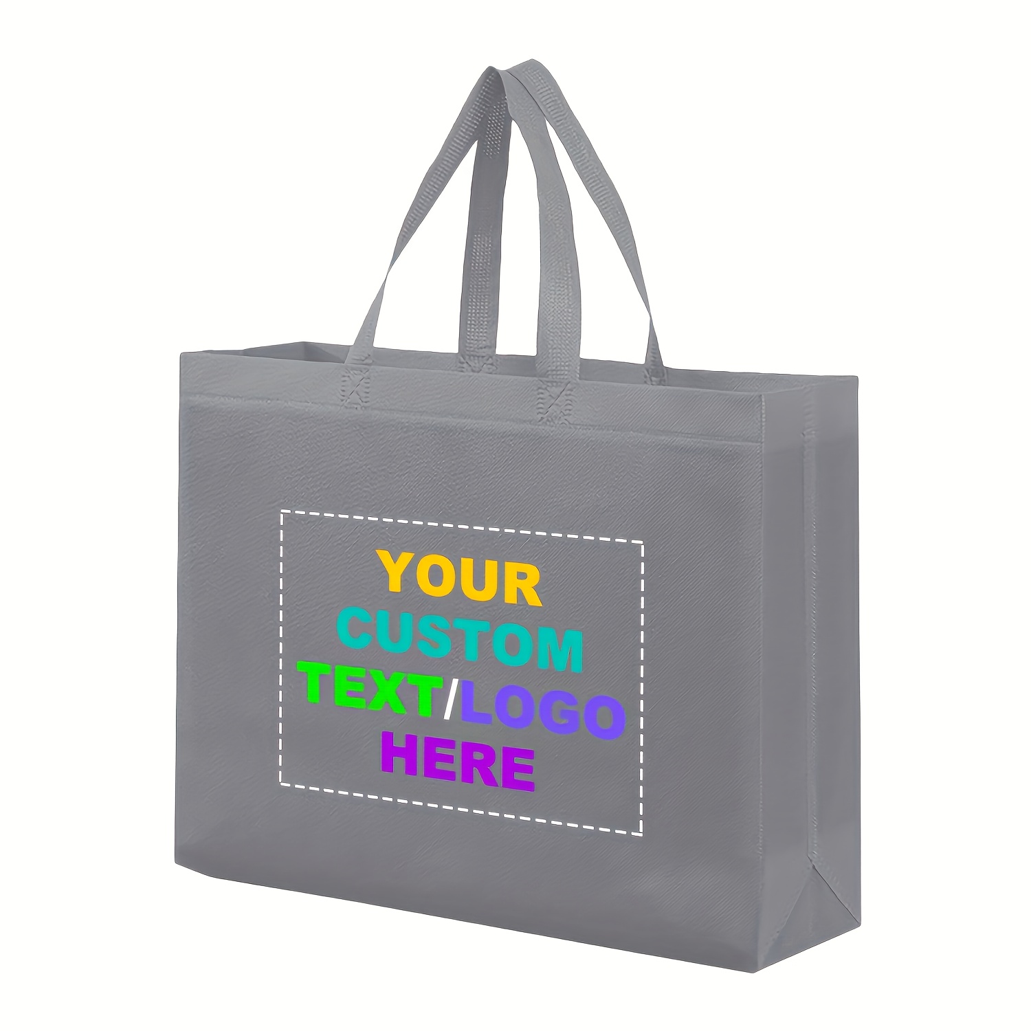 60pcs Customizable Reusable Tote Bags, Large Capacity with Custom Printing