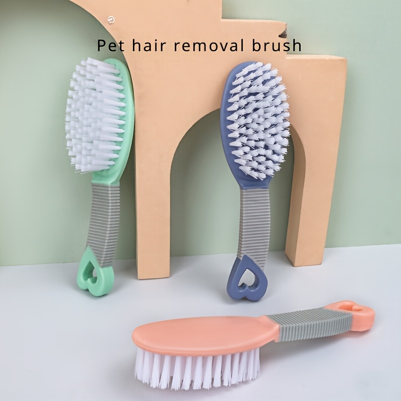   detangling brush for cats and dogs gentle plastic bristle massage comb with round handle ideal for shedding season daily   grooming tool pet   plush texture brush durable plastic bristles cat grooming brush Product details 1