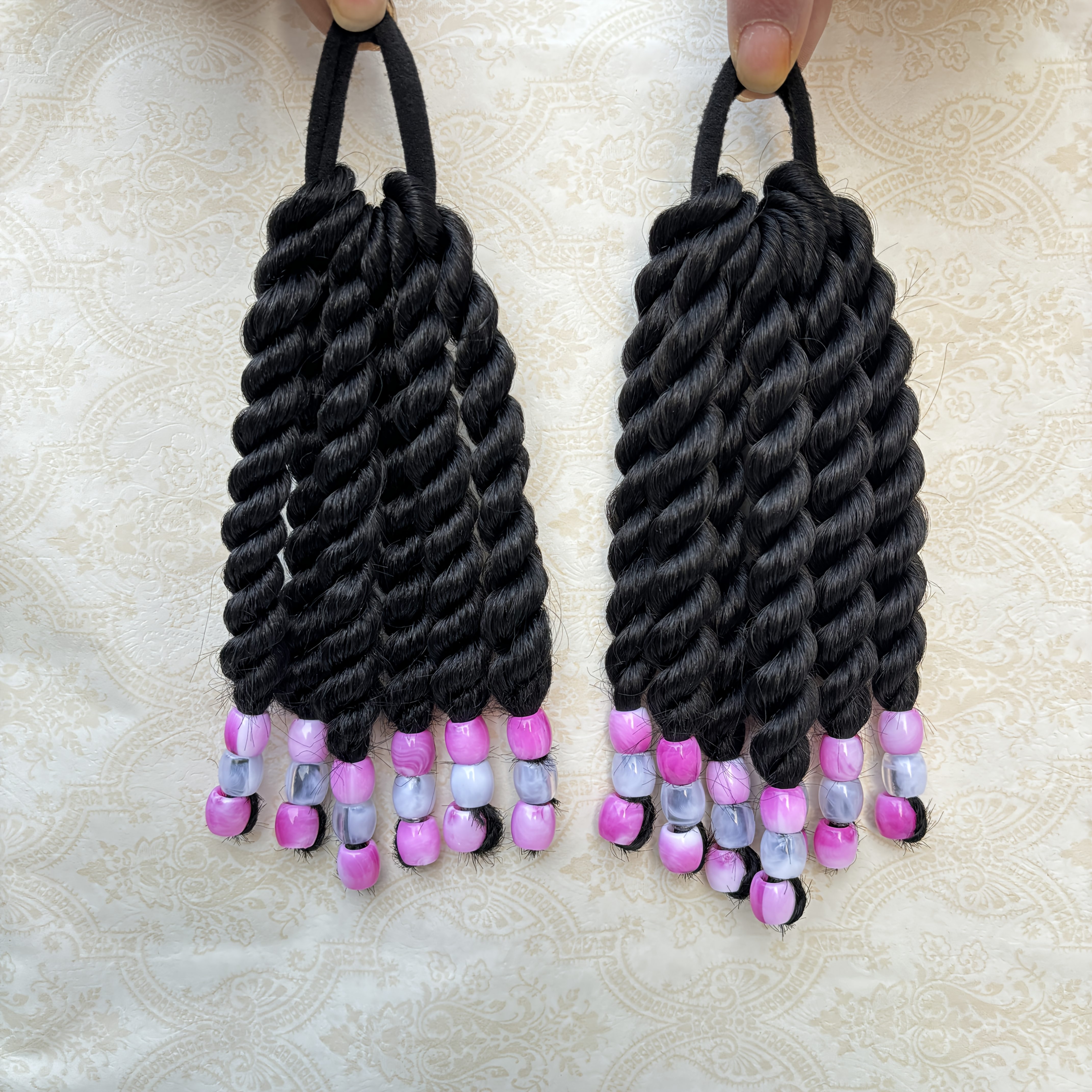 E-shop 2 Stück 6 Zoll Haarverlängerungen, Flauschige Und Niedliche Kurze Pferdeschwänze, Mit Haarpiercen Am , Für Den Täglichen Und Partylauf