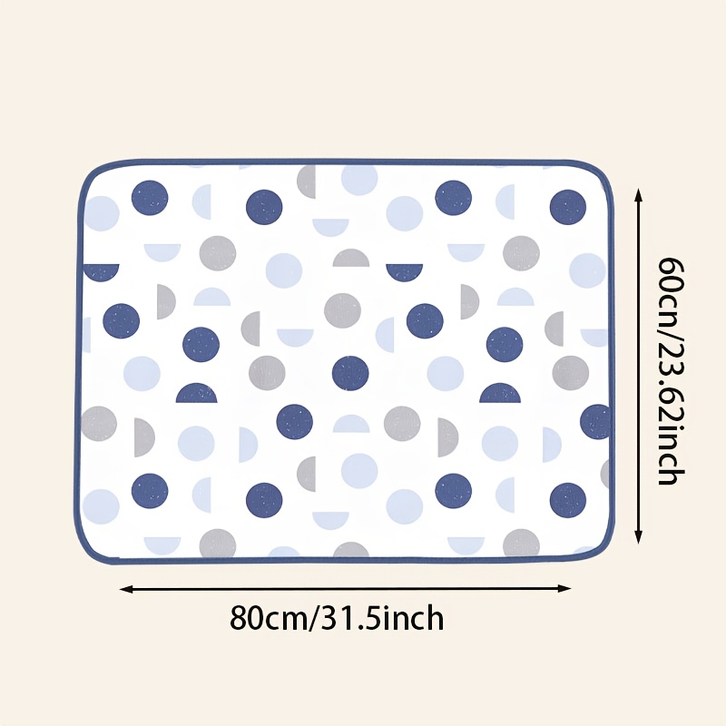 TEMU Blue Geometric Dot Print Portable Foldable Hanging Ironing Pad With Hanging Loop, Space-saving Ironing Mat For And Garment Steamer, Accessory,