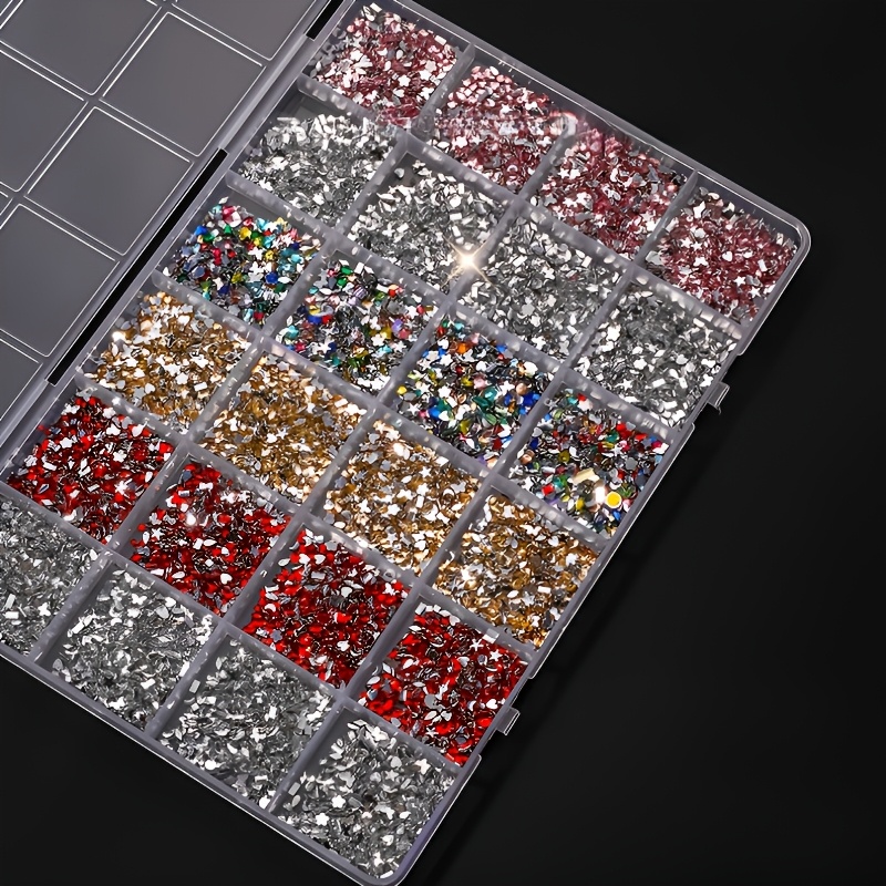 TEMU 6000pcs Mini Resin Rhinestones For Nail Art, Multicolor Mixed Shape Flatback Gems Nail Art Decorations
