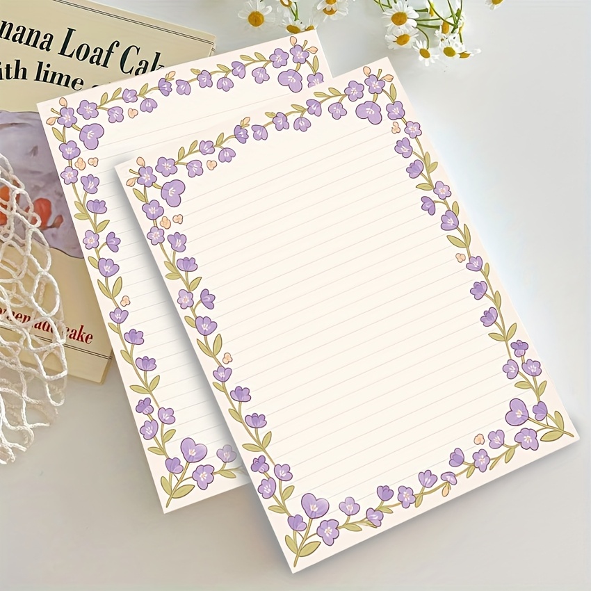  . (30 blatt) blumenrand kleine b5 schreibwaren,   für gebetsbücher,  , junk diaries, verwendet für planer, studenten, notizbücher, freizeit, scrapbooks, geschenke, nachrichten, einseitig bedruckte abreißseiten, tagebücher, bürogebrauch, nicht klebend