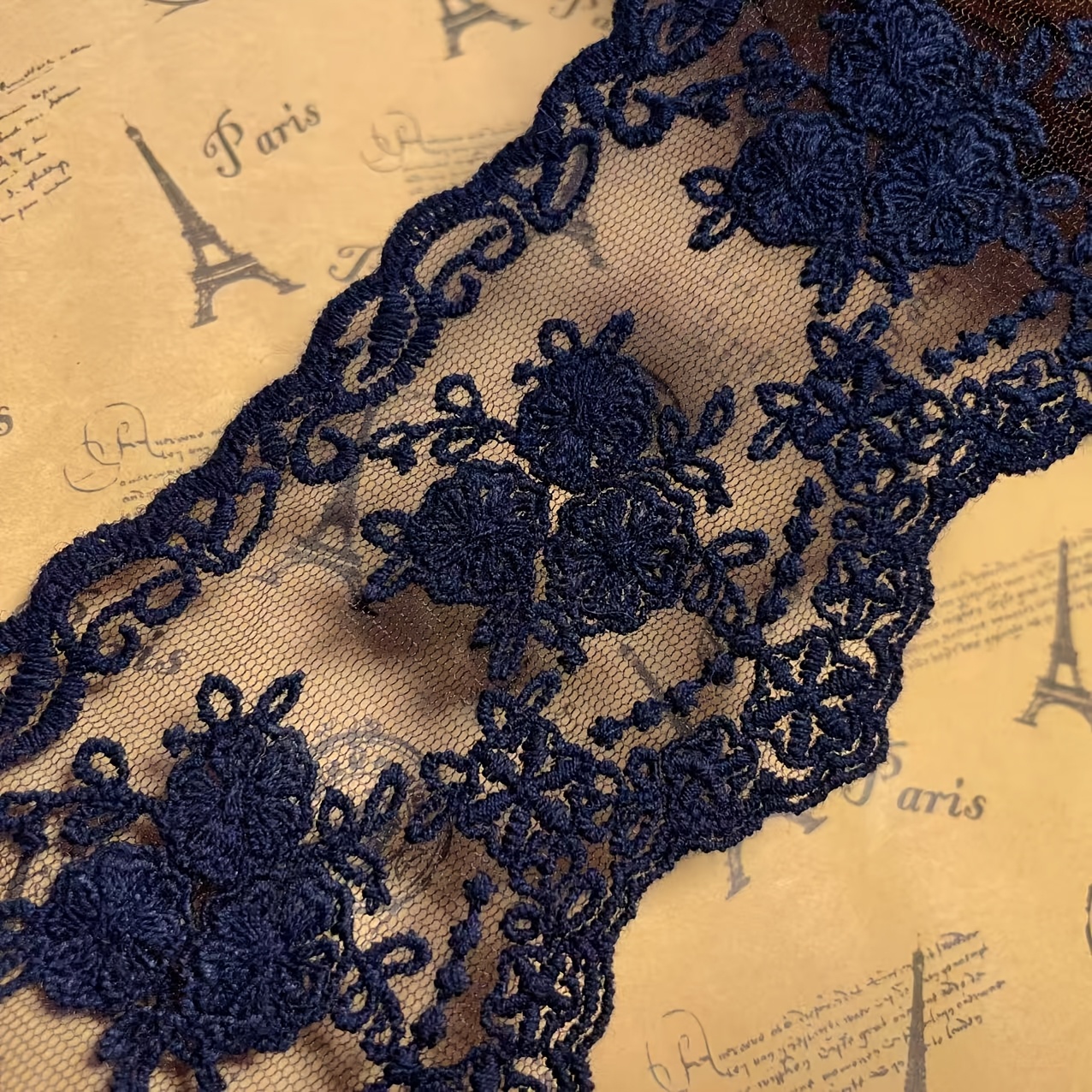 TEMU 8cm Wide Mesh Embroidered Lace Trim Dress Decoration Accessory Ribbon Fabric Trim