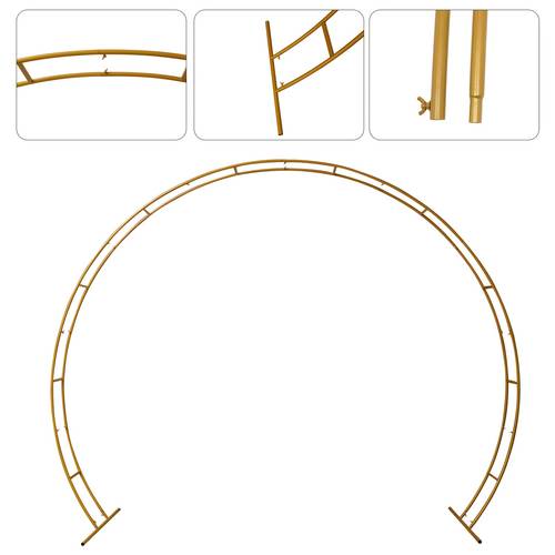 wedding party flower arch circular floral archway frame golden