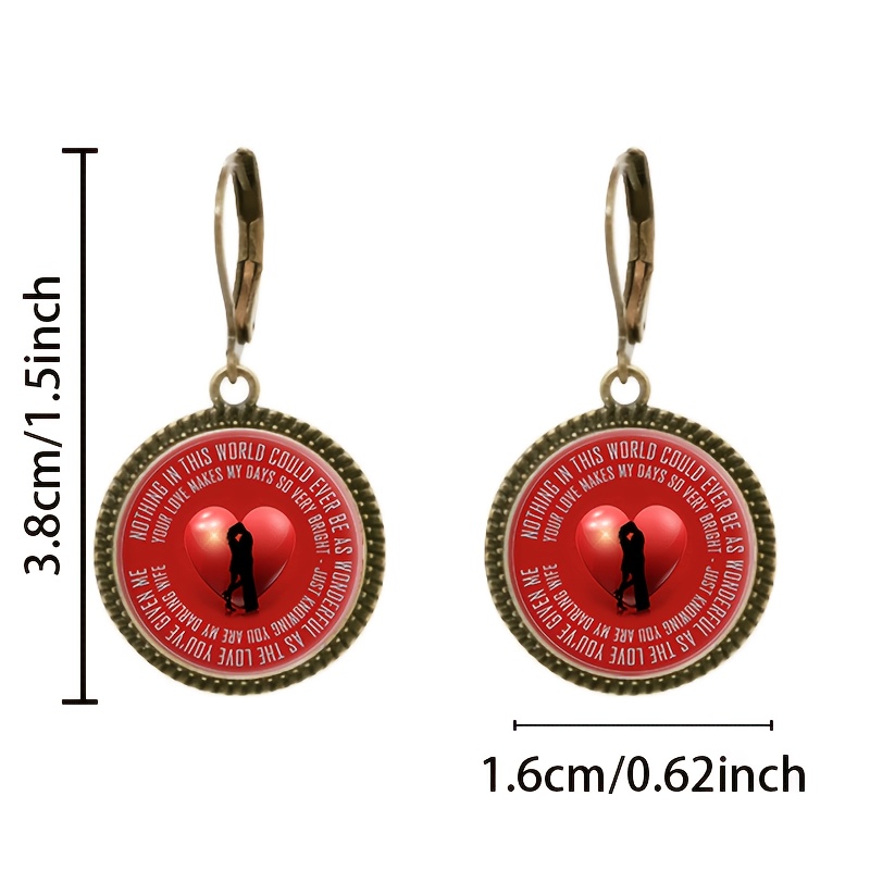 2pc Classic Heart Pattern Pendant Earrings Set