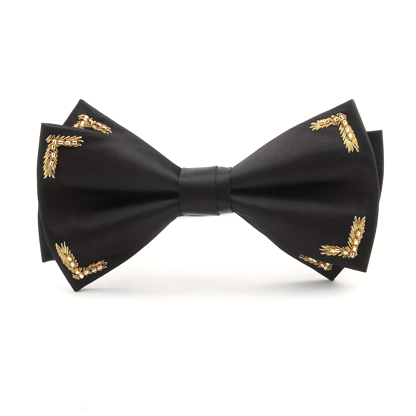 2pcs elegant embroidered beaded bow tie pocket square set in  display picture 3