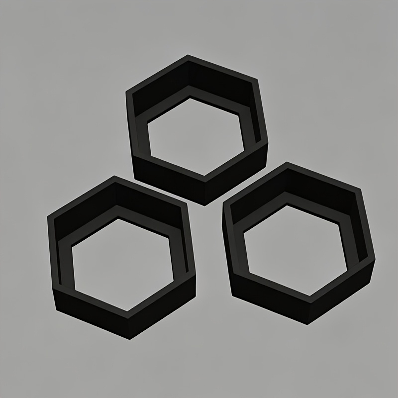 TEMU 3pcs Hexagonal Floating Shelves (double-sided Tape Not Included) Nordic Wall-mounted Shelves For Living Room And Entryway, Creative Geometric
