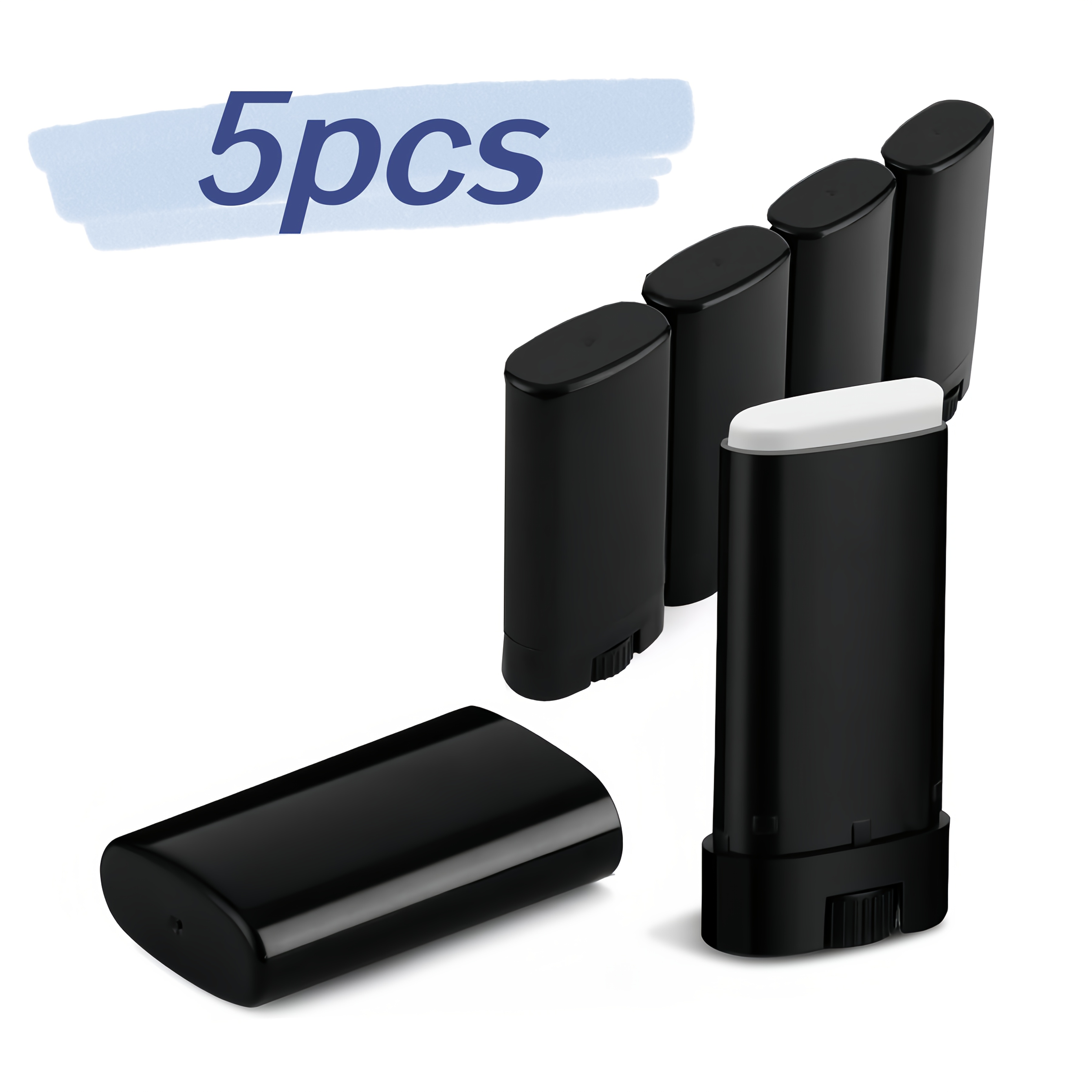 TEMU Set Of 1/5, 15 Grams Refillable Deodorant Container With A Twist , Suitable For Homemade Lipsticks, Deodorants, And Blush Sticks. Portable And