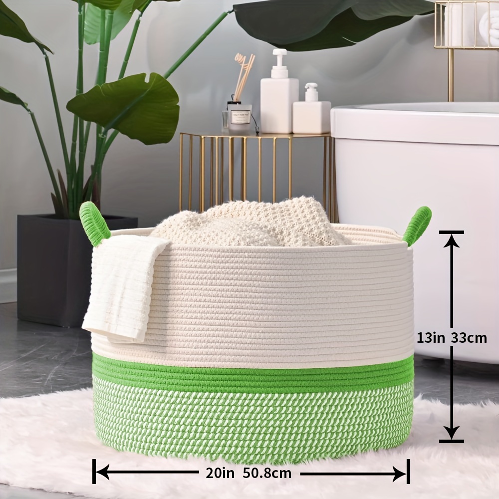 Piccoli cestini da appendere, 4 pezzi in cotone e lino con manico, organizer pieghevole per riporre trucchi, cosmetici, chiavi, strumenti, giocattoli