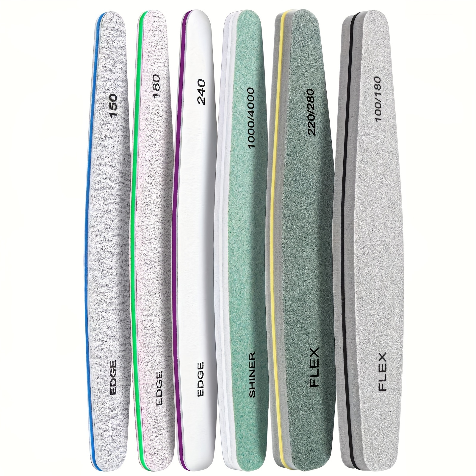 

Professional Gel Nail File Set, Double-sided Manicure Polisher, Natural , Washable, Unscented, 5 Sizes For Perfect Nail Care