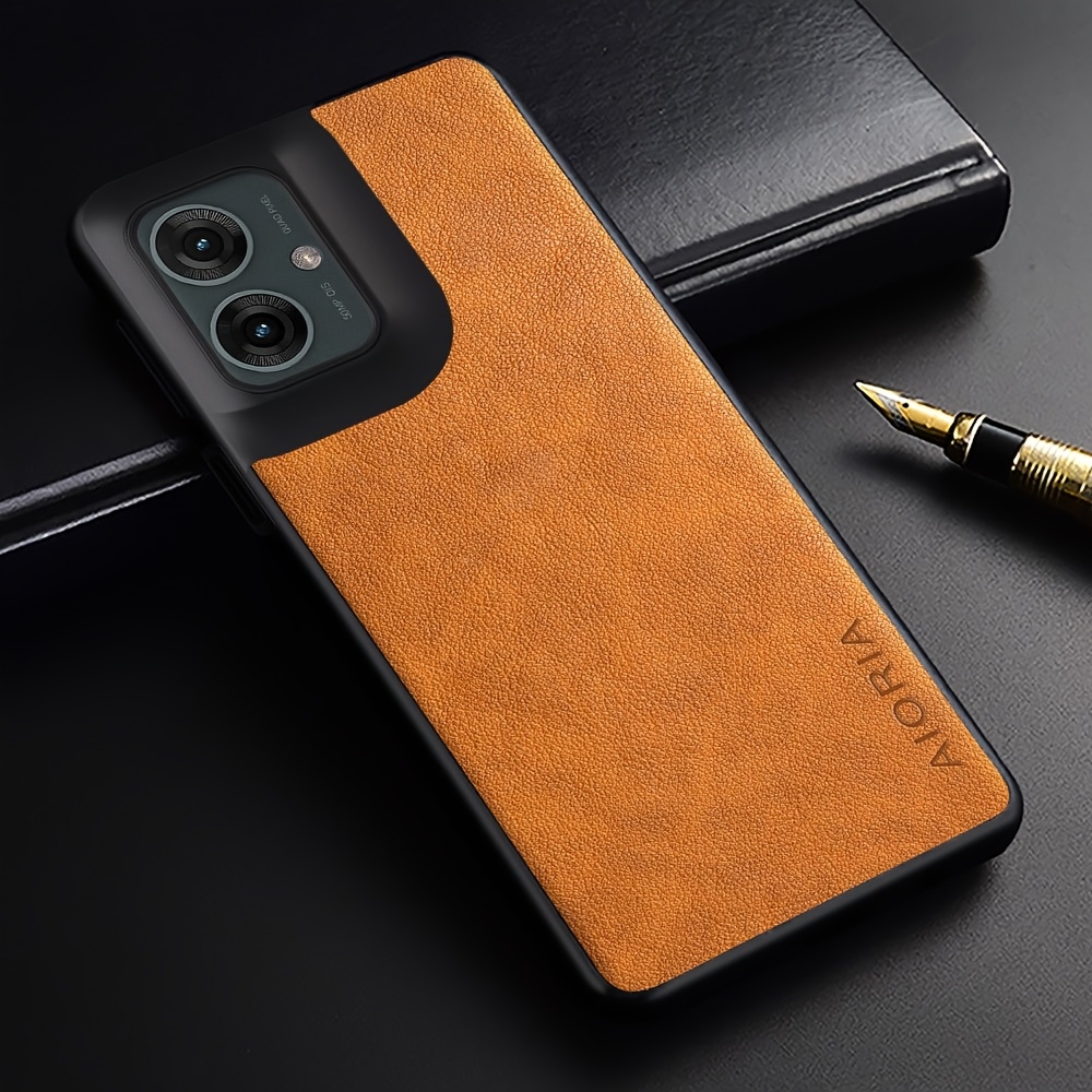 TEMU Phone Case - Aioria Premium Faux Leather Cover Retro Design Full Protective Case For Moto G15 Power G05 E15 G35 G45 G55 G85 5g Case