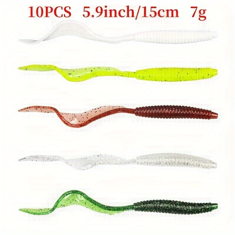 

10pcs Soft With Long Tail And Shape - 7g, 180mm Worm Lure For , Freshwater Soft For Sea Fishing And Long-distance Casting To Fish.