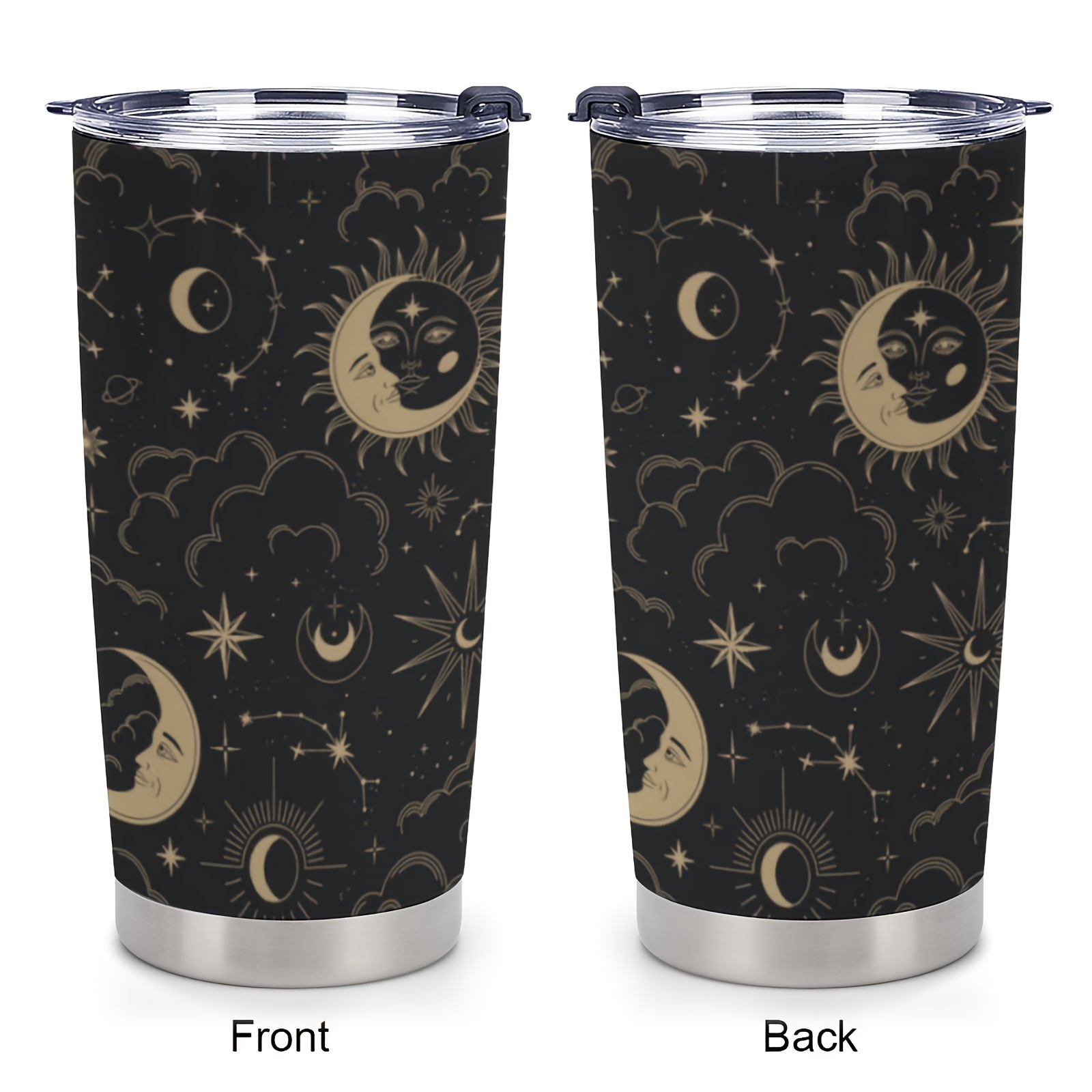 

20oz Stainless Steel Tumbler With Celestial Sun And Moon Design - Inspirational Travel Cup, Hand Wash Only, Multipurpose Use, No Electricity Required - Ideal Gift From Mother To Son