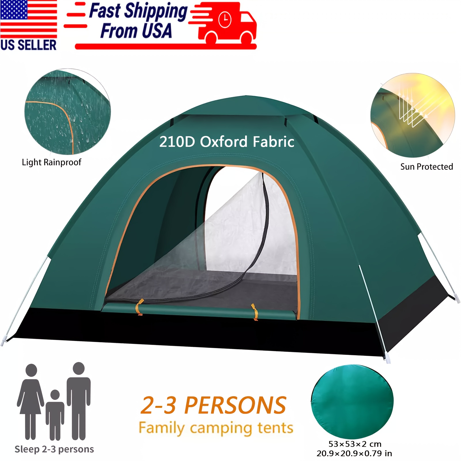 TEMU Automatic Instant Pop Up Tent Outdoor Camper Hiking Canopy 2-3 Person, Easy To Carry & Use, For , Beach, Picnic, Backyard, And Other Outdoor