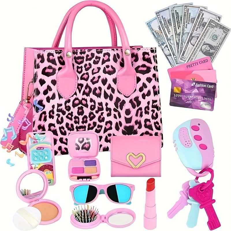 

Princess Pretend Play Purse Set For Girls 3-8 - Perfect Birthday, Christmas & Thanksgiving Gift - Includes Toys For