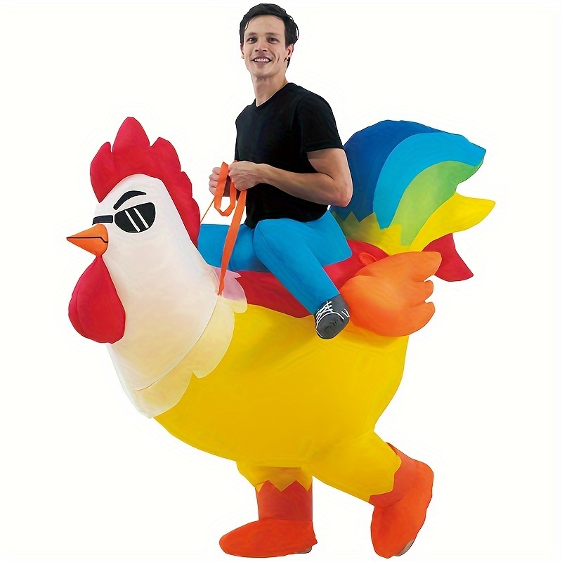 

Kooy 3 Size Inflatable Costume Adult, Costumes Women Men Rooster Ride On Chicken Costume, Costumes Blow Up Costumes