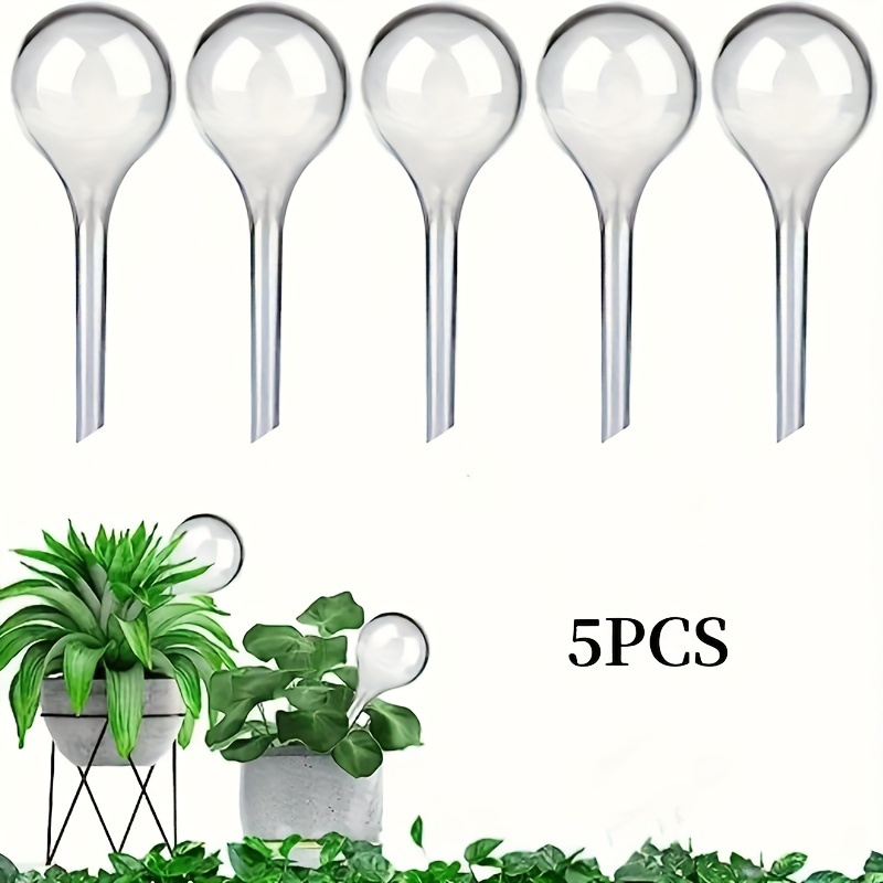 

5pcs, Self-watering Plant Globes, Clear Plastic Automatic Drip Watering Bulbs, 2.7oz Capacity, Effortless Plant Care, Ideal For Succulents Balcony Gardens 5.1in Height