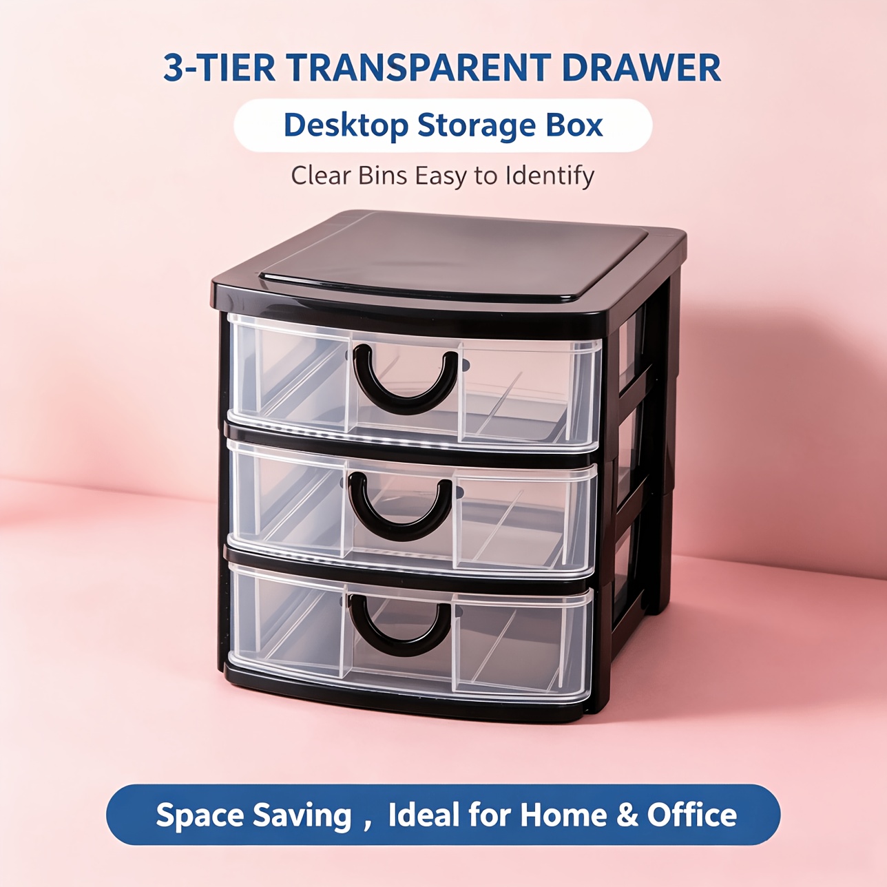 TEMU 3-layer Multi-functional Storage Box With Drawers, Plastic Wardrobe Organizer And Locker, Desktop Cosmetic Storage Box, Suitable For Storing